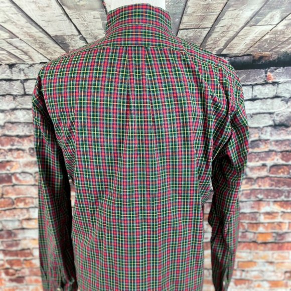 Ralph Lauren Classic Red Green Tartan Plaid Shirt - Picture 3 of 5